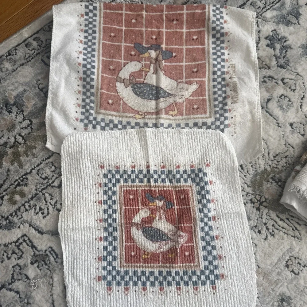 Vintage Cannon / Franco Goose  Kitchen Towel And Dishcloth